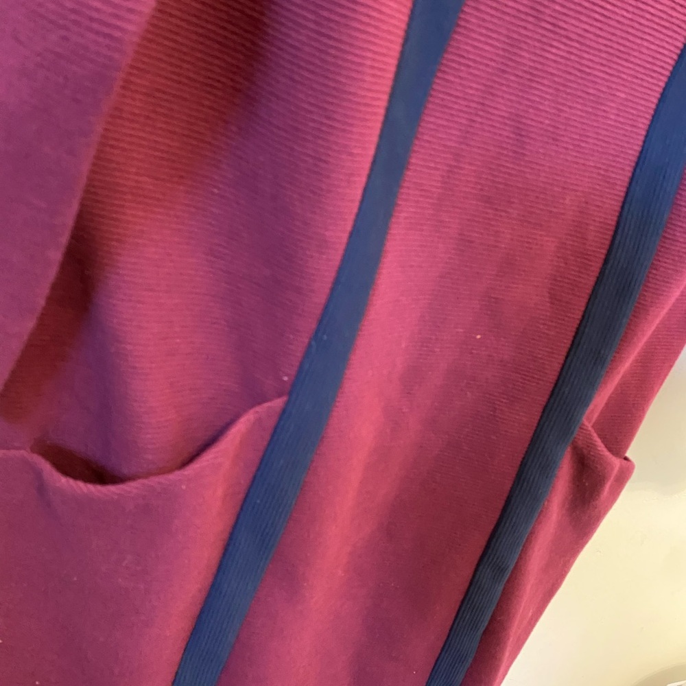 Boden Anita Ottoman Tunic Dress burgundy and navy size 12 - Picture 2 of 5